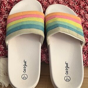 Cat & Jack Multicolor Striped Slide Sandals